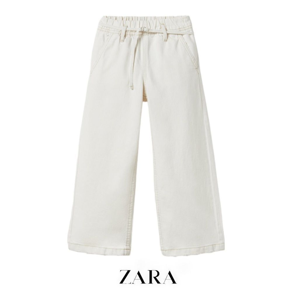 ZARA Kids | Ecru | BELTED JOGGER JEANS